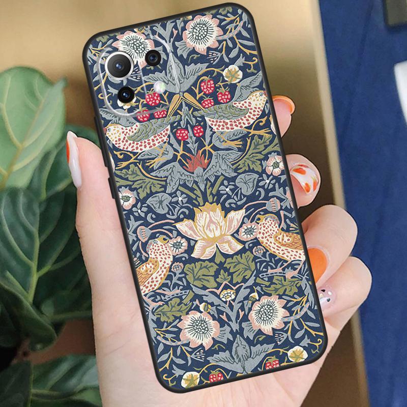 

Кейс William Morris Strawberry Thief для Xiaomi 15T 14T 13T Pro 14 15 Ultra 17 Pro Max POCO X7 F8 Pro X5 X6 F5 F6 F7 Чехол Xiaomi 17Pro Max