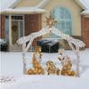 Family Three Members Christmas Decoration Lighted Acrylic Outdoor Nativity Scene