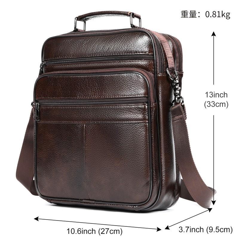 Men's Genuine Leather Shoulder Bag Retro Simple Cowhide Crossbody Casual Versatile Mobile Phone