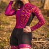Women Summer Long Sleeve Cycling Suit Little Monkey Triathlon Cycling One-piece Set Silicone Cycling Pro