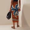 Cross-Border Holiday Print Tie-Up Beach Dress: Women's Hip-Wrap One-Piece Skirt