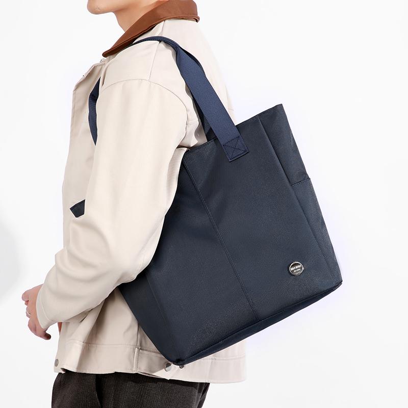 Maletín de Negocios para Hombre Bolso de Mano Multicompartimento para Exteriores Bolso de Hombro Repelente al Agua