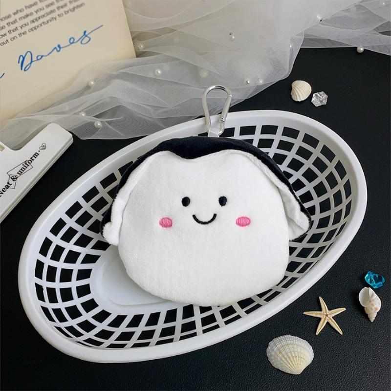 OysterPlush Cute Zipper Coin Wallet Soft Stuffed Bag for Casual Fashion Accessories