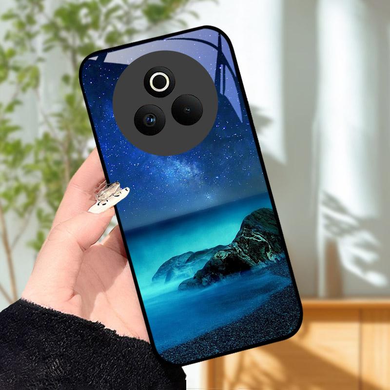 Tempered Glass Phone Case For OPPO Realme P3 Pro 5G Funda Shockproof Hard PC Shell Back Cover For Realme P3Pro RMX5032 Coque