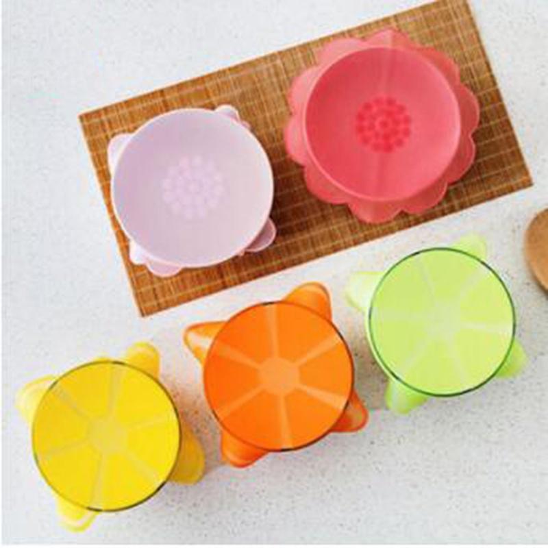 Round Green Transparent Silicone Refrigerator Plastic Wrap Cover Microwave Fresh Keeping Bowl Cover