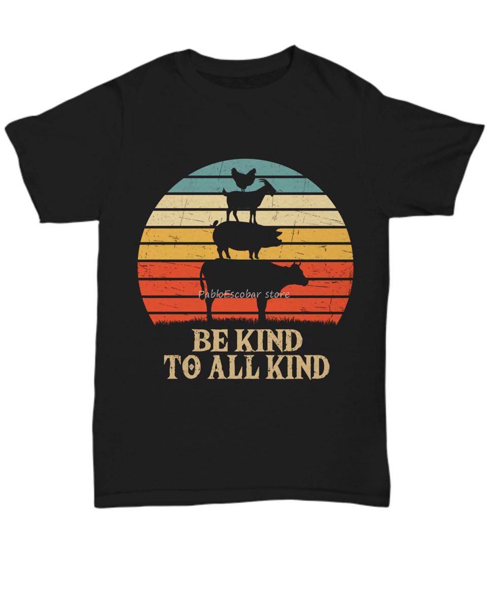 Unisex cotton tshirt Be Kind To Every Kind T Shirt Vegetarian Vegetable Vegan Veggies Vintage Retro Gyms Fitness Tee Shirt S