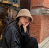 Lamb Wool Versatile Bucket Hat Women's Autumn and Winter Face Small Autistic Hat Retro Ins Thermal Basin Hat