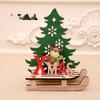Décorations de Noël Pièces de Bois Peintes de Noël Bricolage Pièces de Voiture Traîneau Puzzle Mosaïque Cadeau