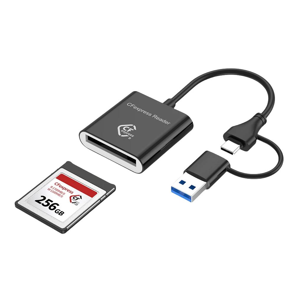 

10 Гбит/с CFexpress Type B Card Reader Writer USB3.2 Gen2 USB-C CFe Card Reader для Android Windows XP/Vista/7/8/8.1/10/11 Mac OS