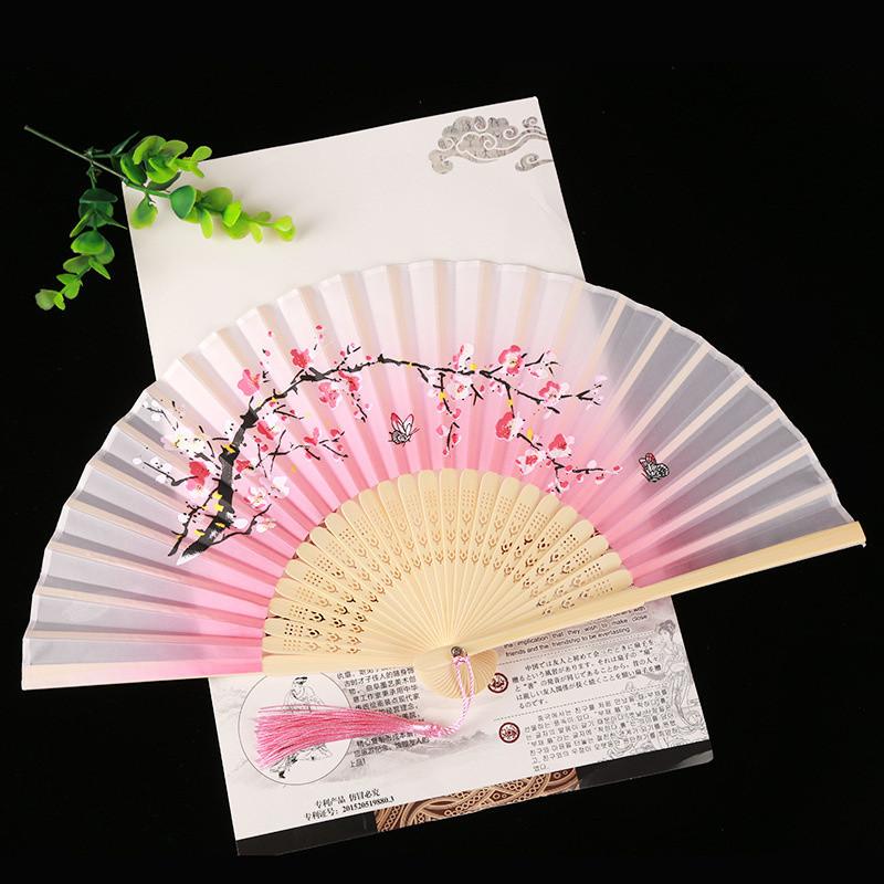 Sammenleggbar vifte Kinesisk stil Dansevifte Dame Sommer Sammenleggbar vifte Antikk kostyme Japansk stil Liten Retro Stoff Klassisk Antikk stil Sammenleggbar vifte