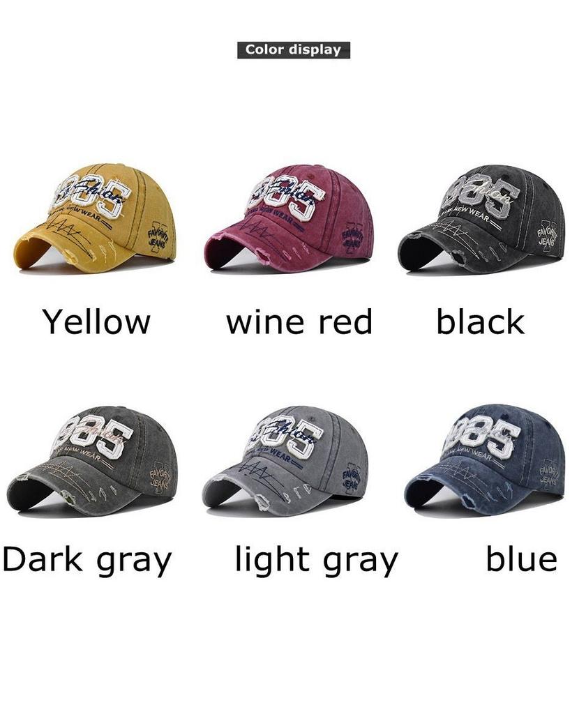 Letter 1985 Cap Threedimensional Embroidery Baseball Cotton Cap