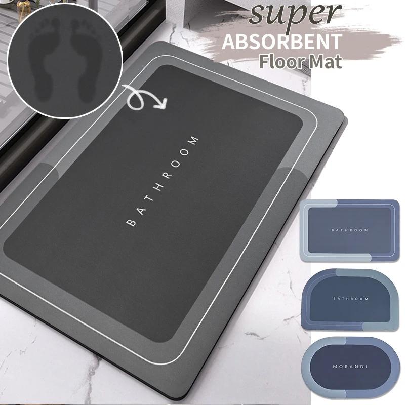 Minimalist Bathroom Mat Super Absorbent Quick Dry Non-Slip Floor Rug for Bathroom, Shower Room, Kitchen