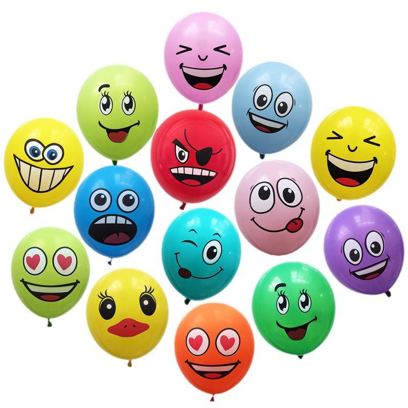 Palloncini Espressione Multicolore da 12": Perfetto per Feste, Mercati Notturni, Compleanni di Studenti e Bambini e Decorazioni di Cartoni Animati.