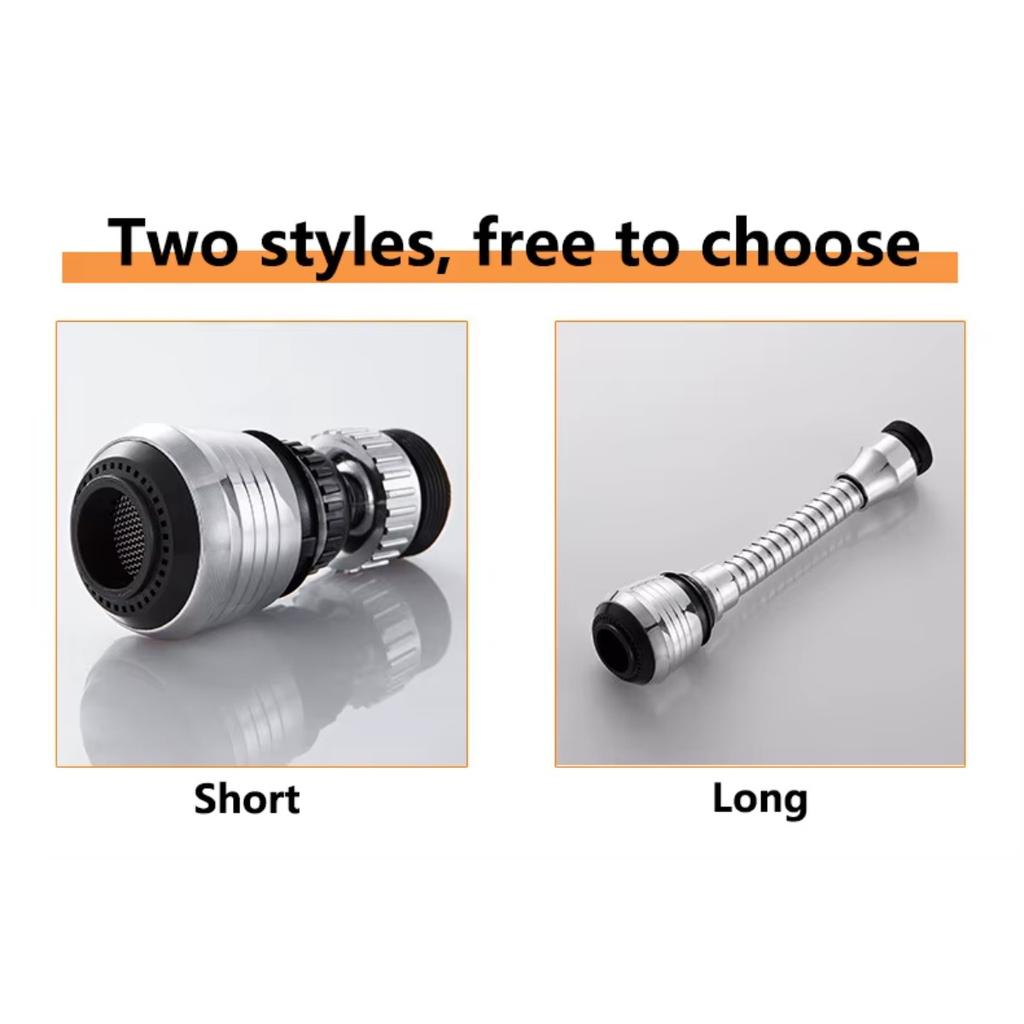 HOMZY 360° Rotating Kitchen Faucet Pressurized Anti-Splash Extended Filter Foam Universal Faucet Head Sprayer for Kitchen