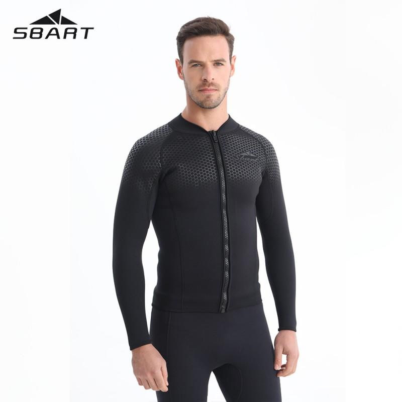 1.5mm Zipper Long Sleeve Wetsuit Men Warm Thermal Surfing Diving UV Protection Separate Suit