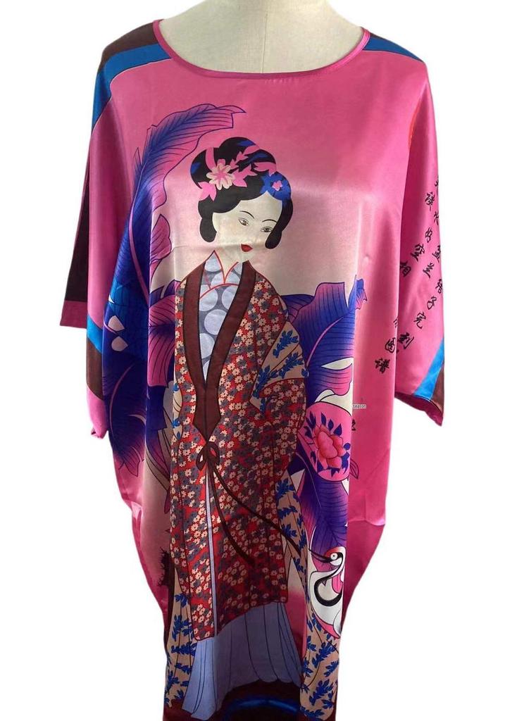 Plus Size Silk Qipao Pajama Robe & Tang Suit Bathrobe