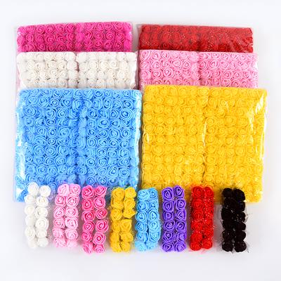 144/288Pcs Mini Lace Rose Flower Artificial Flower Small Foam Rose Flower Heads Wedding Decoration DIY Craft Bouquet Supplies