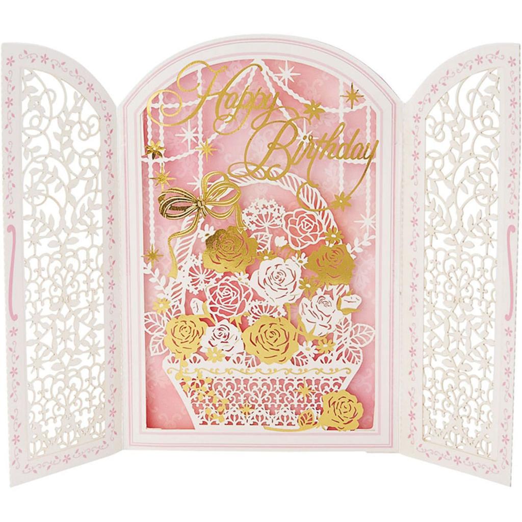 Sanrio Birthday Rose Greeting Ships Card, Laser-Cut Card, Overseas, BD102-2831549