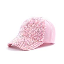 Neue Mode Damen Diamant-Inlay Kappe Frühling Sommer Hip Hop Kpop Tanz Baseballkappen Einfach Unifarben Party Straßenhut