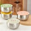 316 Stainless Steel Rice Soup Bowls with Lid Children Tableware Anti-Scald Double Layer Food Containers For Kid 380ML