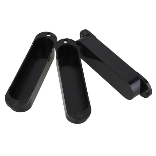 Yibuy 3-Pack Plastic Single Coil Pickup Covers for Electric Guitars, No Hole, Closed Shell