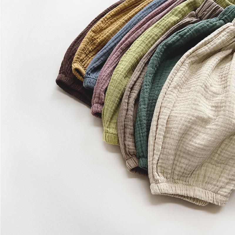 Children's Lantern Shorts Korean Sen Series Loose Wide Leg Pants for Boys and Girls Baby Trendy Children's Clothing