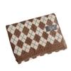 Japanese retro burgundy rhombus plaid wool scarf women's winter warm versatile college style knitted scarf tide