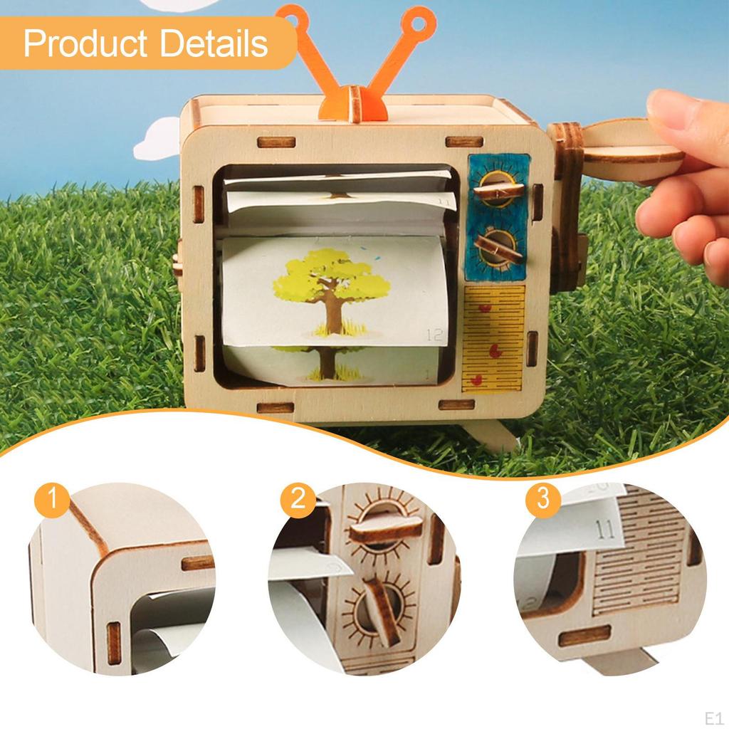 DIY Hand Cranked Animation Machine Model Kit Science Experiment Toy Homeschool Projects Teaching Aid