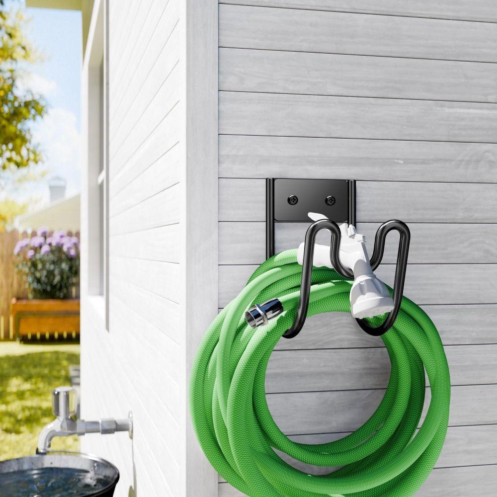 Robuste Wandhalterung für Wasserschläuche, Metalldrahthalterung, Haken für Gartenwasserrohre, Aufbewahrung für Staubsaugerschläuche