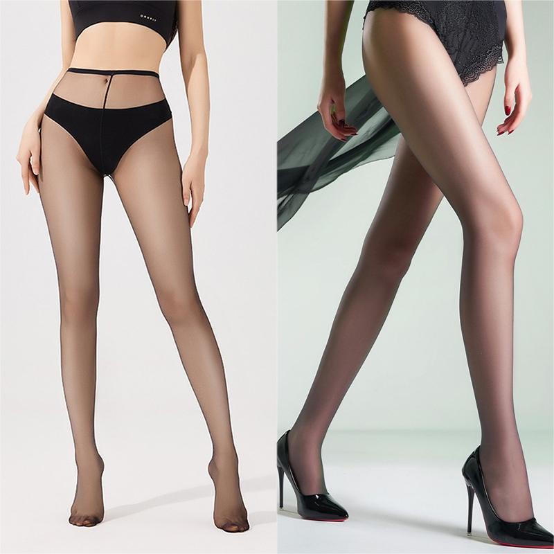 Sexy 0D Black Sheer Tights Ultra-Thin Silk Nylon Stockings Anti-Hook Seamless Skin Control Top Pantyhose For Women Summer