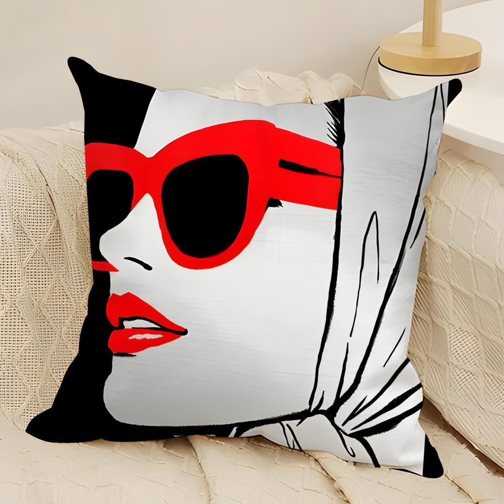 AAudrey HHepburn Fashion Prin Pillow Case Natural Linen DoubleSided Printing Sofa Home Decor Cushion Cover