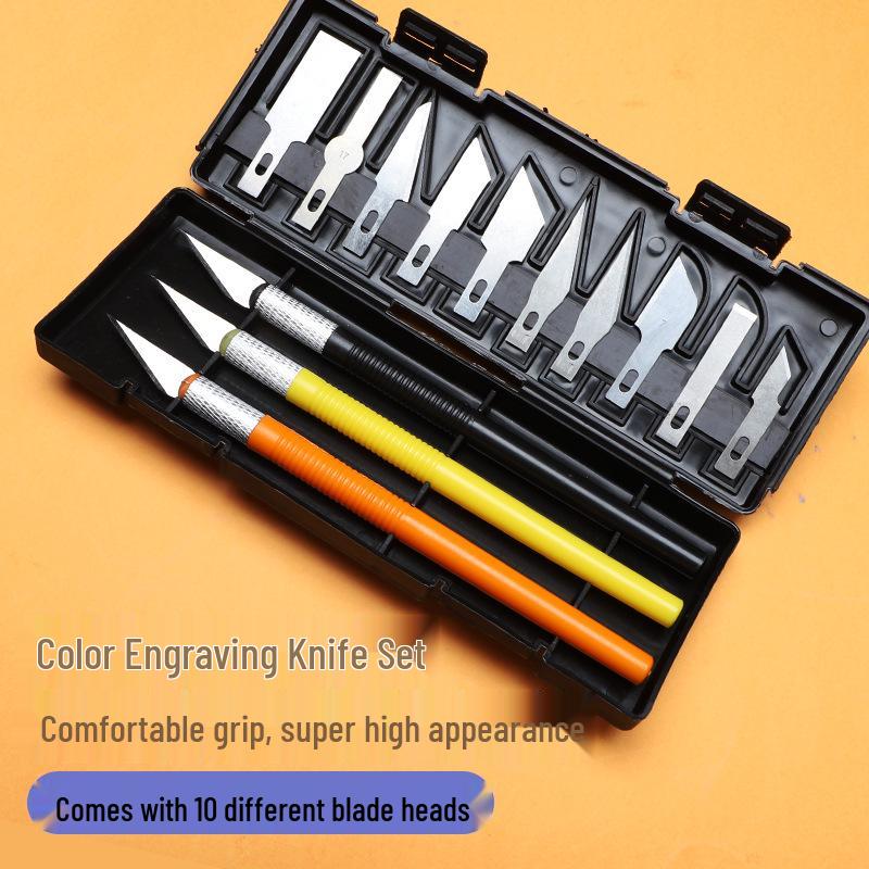 Handmade Carving Knife & Rubber Stamp Cutting Tool Set with Mat for Journals & Collage