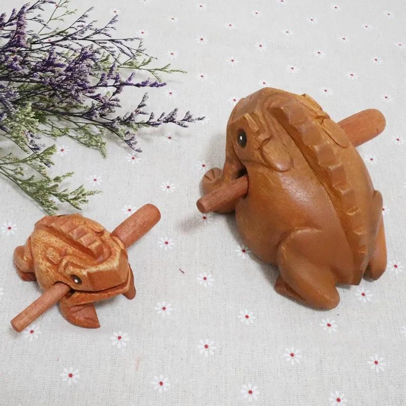 Thailand Traditional Craft Wooden Lucky Frog Croaking Musical Instrument Home Office Wooden Frog Home Decoration Fortune Symbol