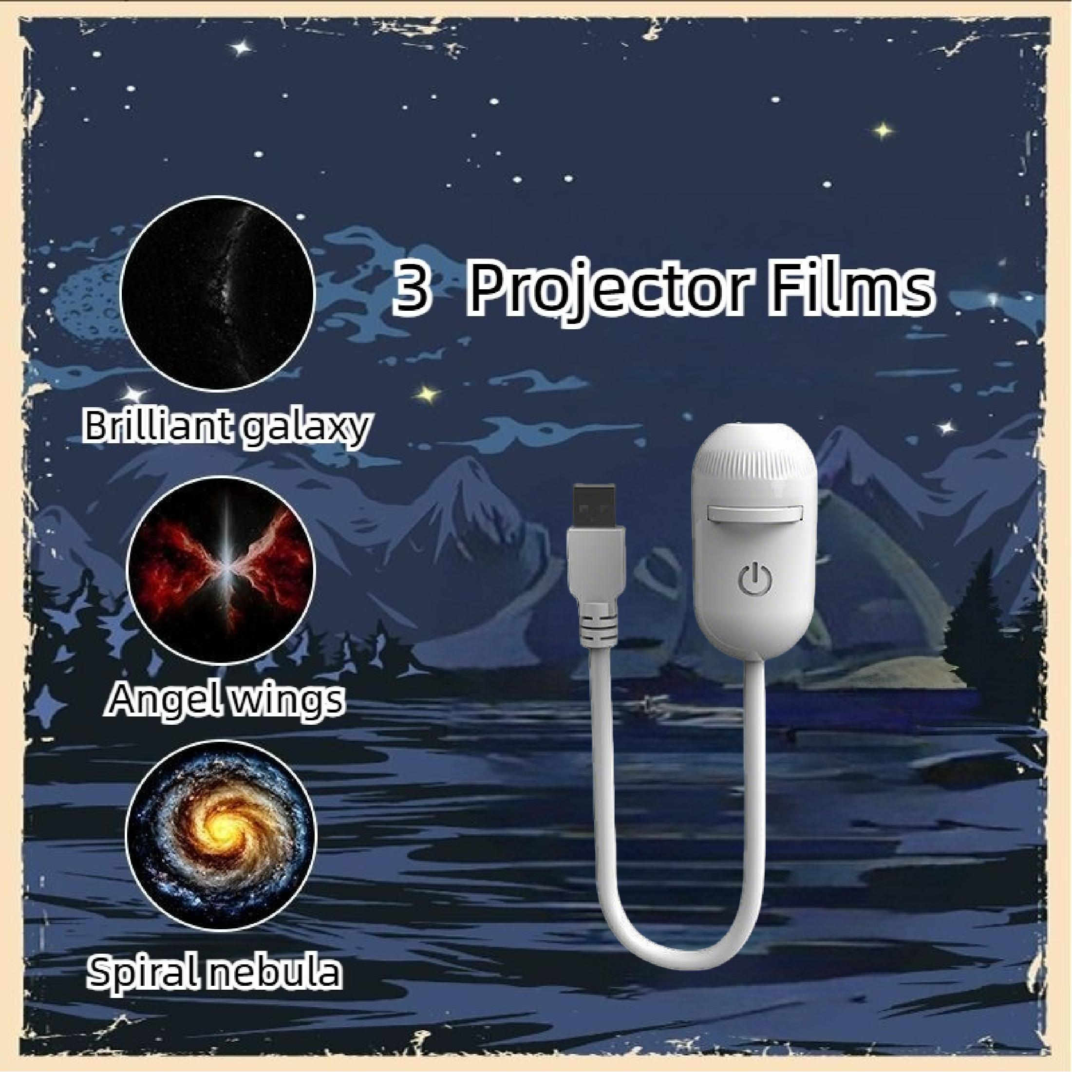 

2-in-1 Mini Galaxy Star Projector Night Light – Starry Sky Ambient Lamp for Bedroom Sleep & Decoration