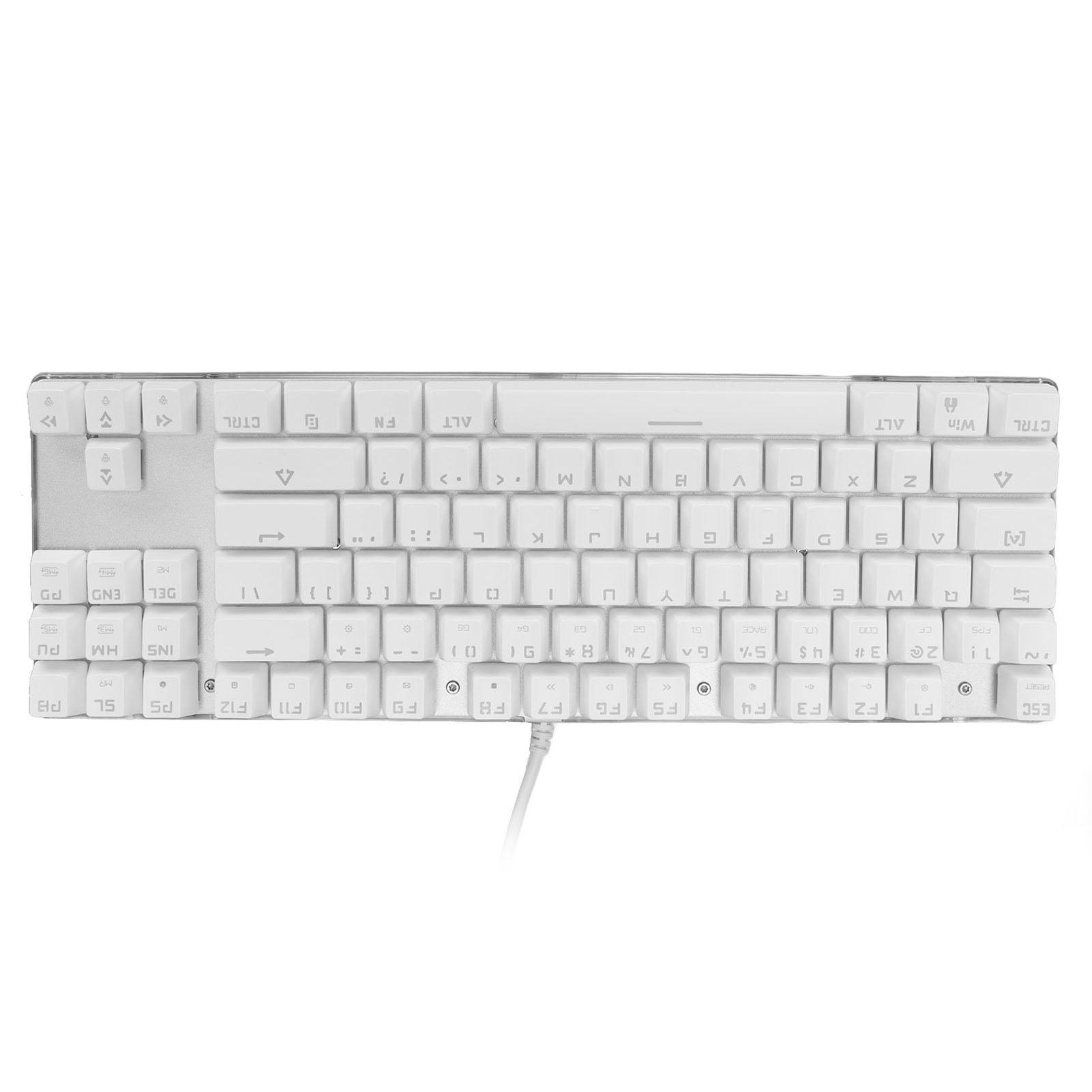 

Механическая клавиатура с прозрачной задней крышкой и полноклавишной проводной RGB-подсветкой, игровая клавиатура с красным валом