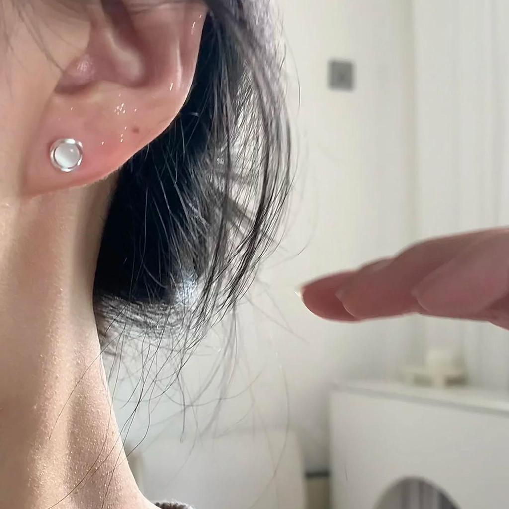 Kolczyki sztyfty z czystego srebra S999 z kocim okiem, Trend 2025, Damska lekka luksusowa biżuteria wysokiej klasy, Wygodne do spania.