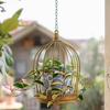 Cesto Pendurado de Ferro Estilo Cesto de Flores Decoração de Jardim de Vila Peças Penduradas Abre e Fecha Gaiola de Pássaro Ornamentos Decorativos