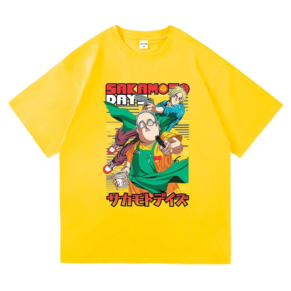 Summer 100% Cotton Comfortable Men's T-shirt Japanese Anime Pattern T-shirt Outdoor Leisure Loose Street T-shirt