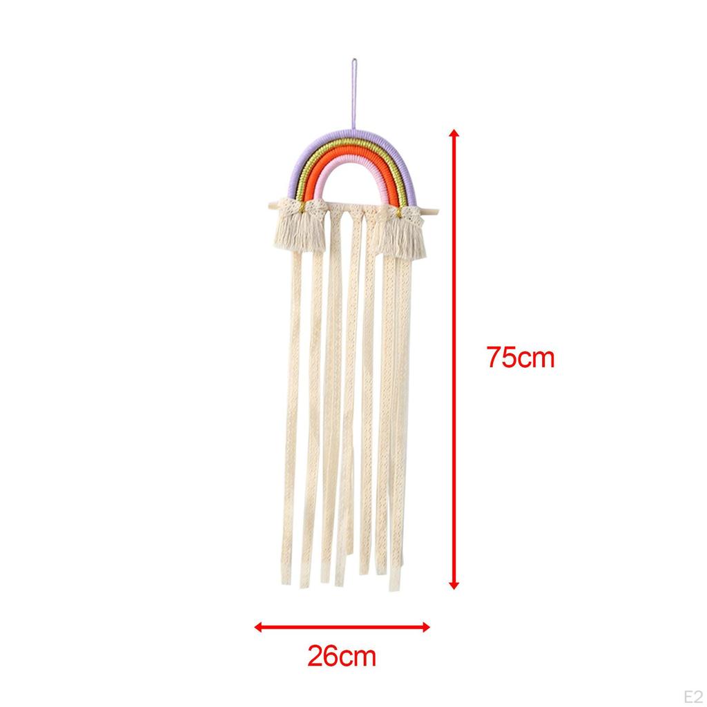 Boho Hair Bow Organizer for Girls - Stylish Wall Decor Headband Storage and Clip Display