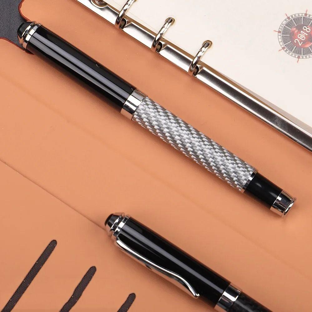 Golden Metal Signature Pen Carbon Fiber Premium Gel Pens Fiber Signature Pen  Annual Meeting