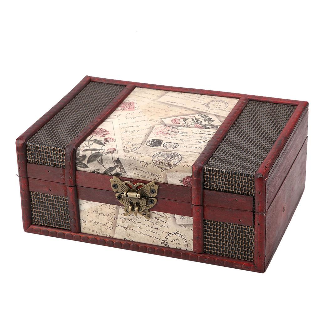 Caja de Almacenamiento de Madera Vintage Tamaño Pequeño Caja Organizadora para Libros y Joyas