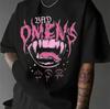 Summer Bestseller American Men's Gothic Heavy Metal Pattern Short-sleeved T-shirt - Bad Omens Pink Text and Teeth Design