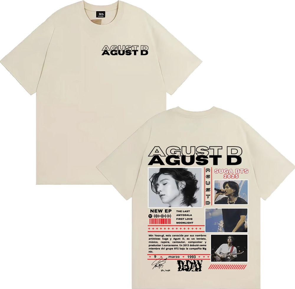 Sänger Agust D Musikalbum Tour 2025 Grafik T-Shirts Unisex Damen Kpop Mode Vintage Popmusik T-Shirt Übergroß Lässige T-Shirts