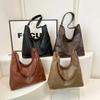 New Solid Color Plutonium Western Style Buckle Shoulder Bag for Women Hot Sale Simple Fashion Soft Simple Travel Bag