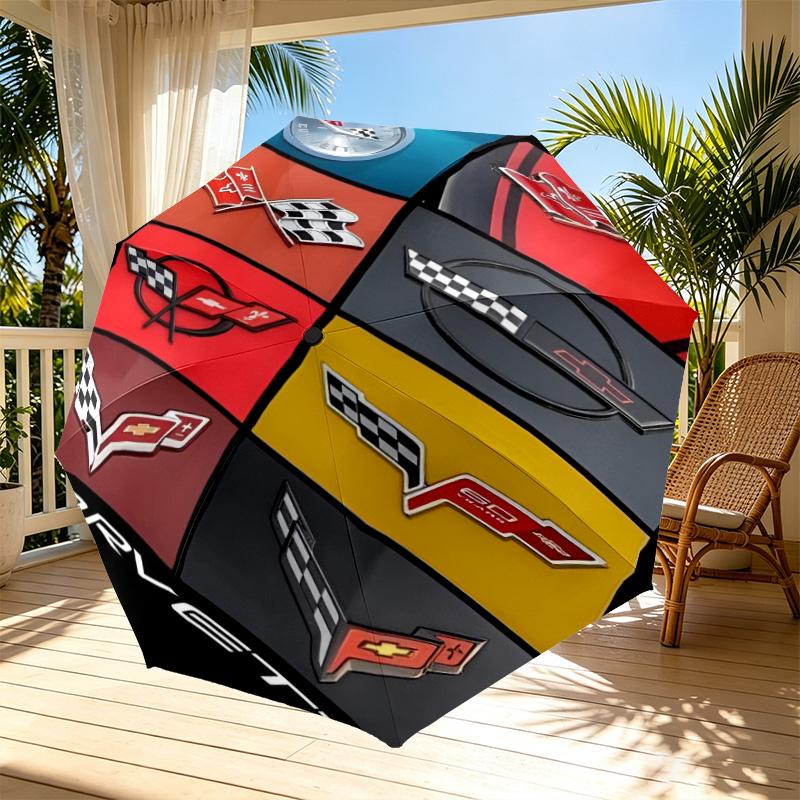 Sports car Print Automatic Open Close Umbrella, Portable Foldable Umbrella, for Outdoor Commute Camping Trip, Ideal Birthday Gift