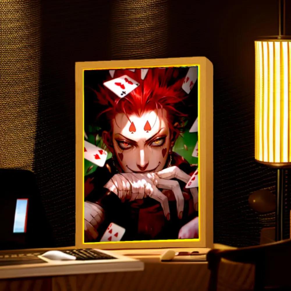 Anime Figure Hunter×Hunter Light Painting Photo Frame Killua Chrollo Action Figure Night Light Collection Toys Kid Birthday Gift
