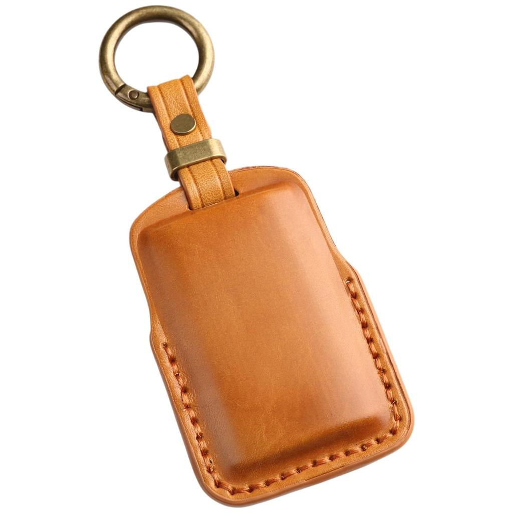 with New Mazda CX8 CX5 CX30 MX30 CX60 Roadster Genuine Leather Key Case Leather Key Cover Mazda3 Mazda6 Smart Key Case Accessory 3D Luxury Camel 3