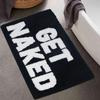 BOVEU Get Naked Bath Mat Bathroom Rugs, Non Slip Absorbent Washable Microfiber Bath Carpet Black Bath Mat for Tub Bathro