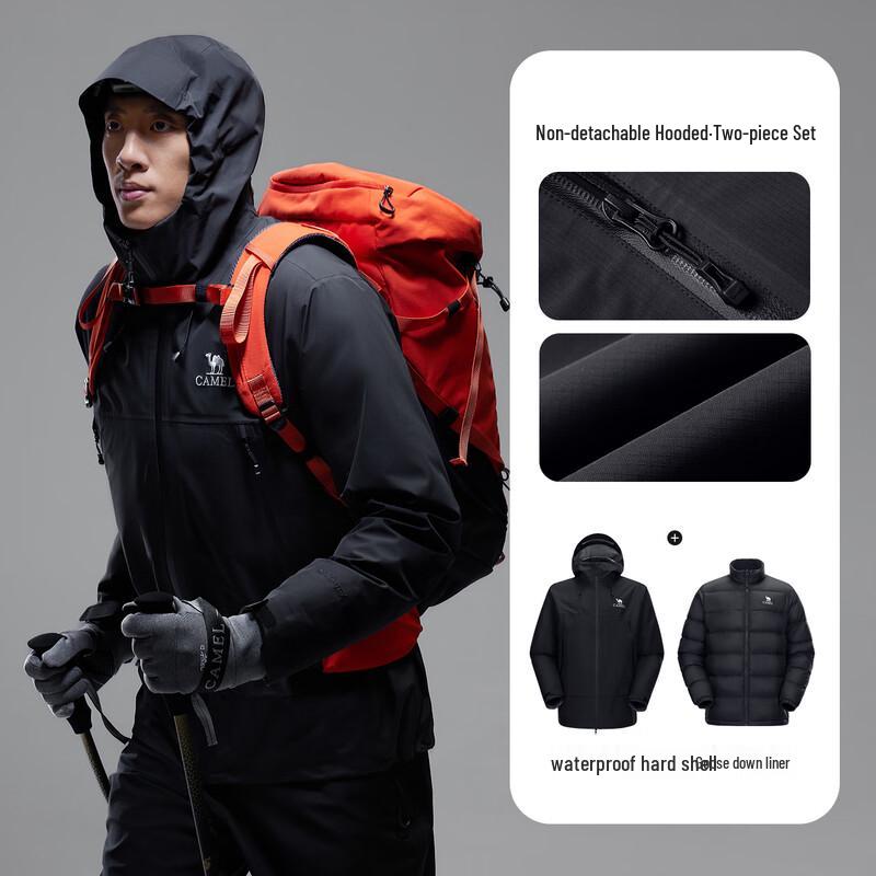 CAMEL Men's 3-in-1 Hardshell Jacket with Down Liner A15CATR286