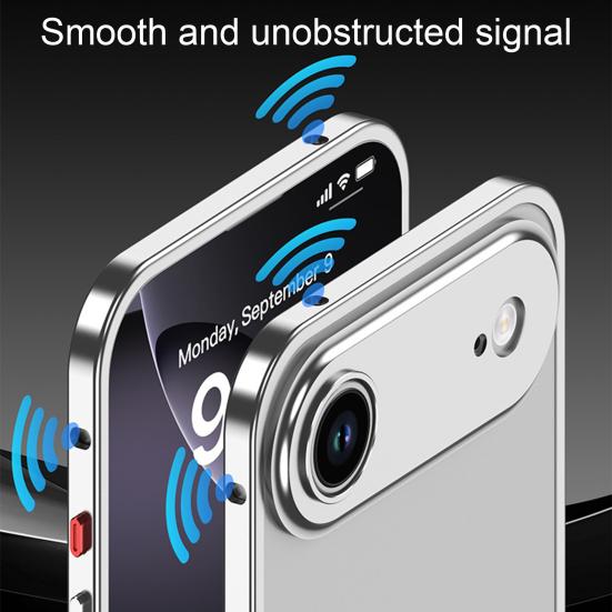 Metal Phone Case for IPhone 17/17 Pro/17 Max/17 Air Detachable Lens Cover & Heat Dissipation Phone Case Ultra-Thin Protective Frame with Hidden Strap